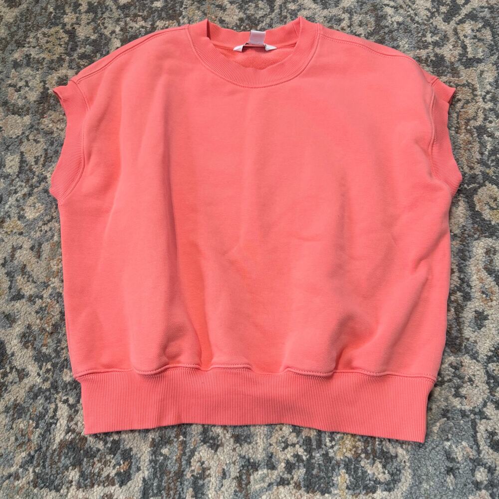 Athleta Heavyweight Terry Dolman Tee- Medium- Coral